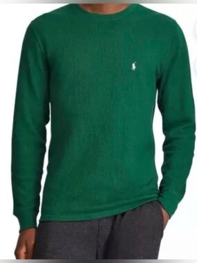 Polo Ralph Lauren Men’s Waffle-Knit Sleep Shirt/Termal Sleepwear Green Sz 2X NWT